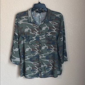Camo button down